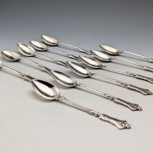 German antique 800 silver tea spoon set of 11, total 101g